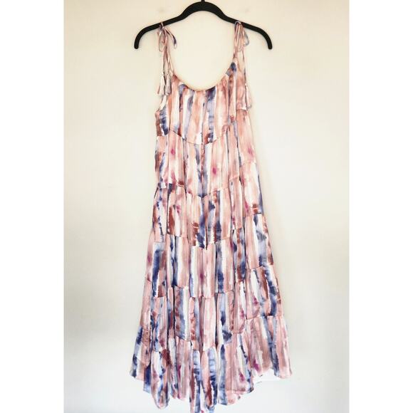 Storia Boutique Tiered Midi Length Whimsy Fairy Dress Tie shoulder size Medium - Picture 5 of 9